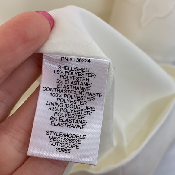 Halston Heritage Cape  Crepe De Chine Mini Off White Embroidered Dress size 2 - Picture 7 of 9